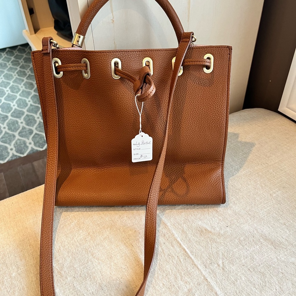 Elegant Brown Leather Tote Bag
